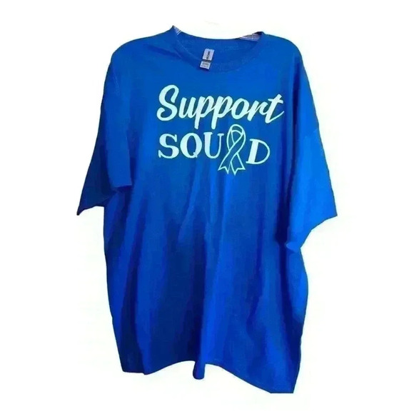 Support Colon Cancer Tee Shirt Royal Blue 2XL Gildan Heavy Cotton Unisex - Picture 1 of 5